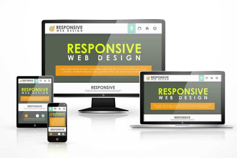 Multiple devices of various sizes with the text Responsive Web Design on their screens